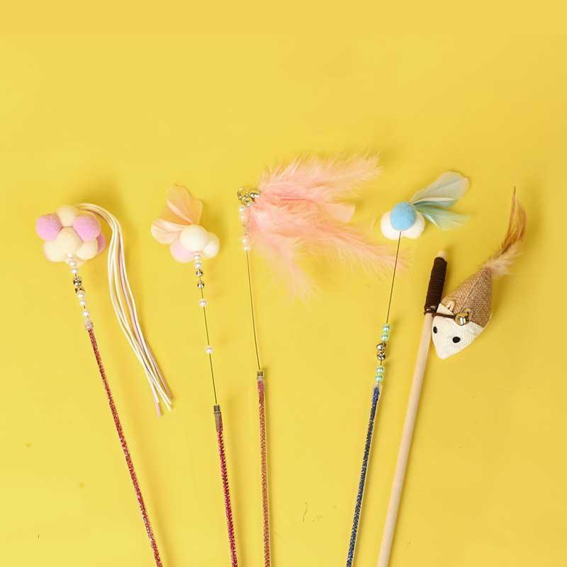 Catvera Plush Feather Teaser Wand Toy - Image 9|||PROMPT|||Original clean product image