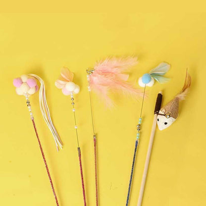 Catvera Plush Feather Teaser Wand Toy - Image 9|||PROMPT|||Original clean product image