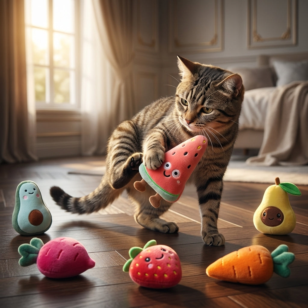 Catvera Plush Fruit Kicker Toys - Main Product Image