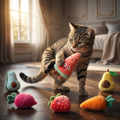 Catvera Plush Fruit Kicker Toys - Main Product Image