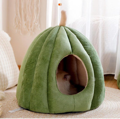 Catvera Pumpkin Cat Cave Bed - Image 6|||PROMPT|||Original clean product image