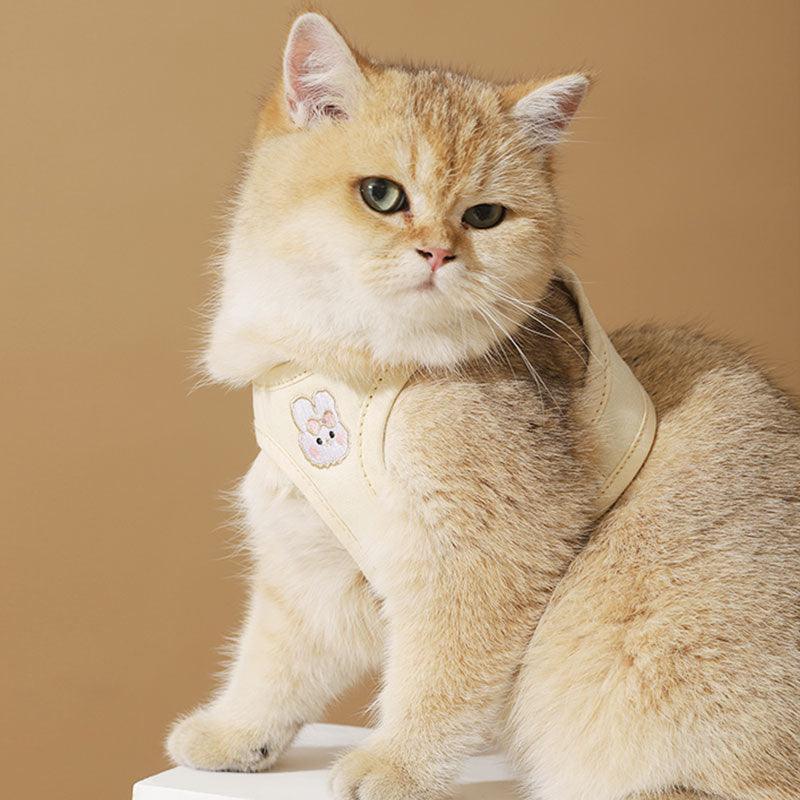 Catvera Rabbit Embroidered Cat Harness - Image 4|||PROMPT|||Original clean product image
