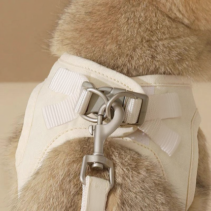 Catvera Rabbit Embroidered Cat Harness - Image 5|||PROMPT|||Cleaned image. Original analysis: Found brand name 'UONBOX' printed/embossed on the white fabric harness/carrier strap area of the pet carrier