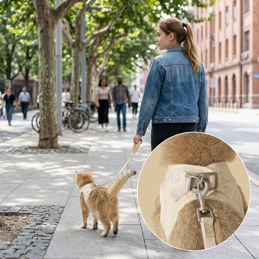 Catvera Rabbit Embroidered Cat Harness - Secure Walking System