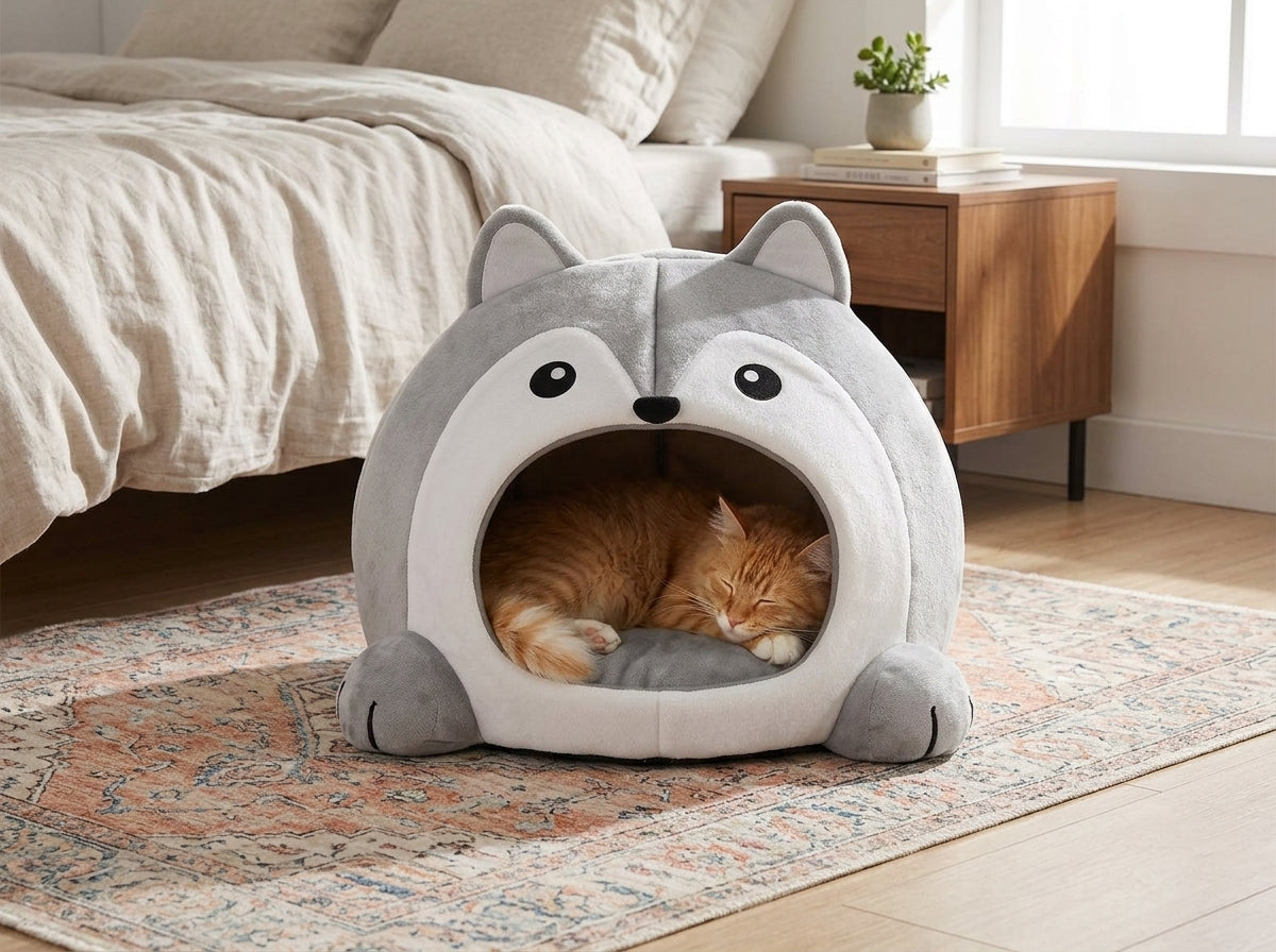 Catvera Raccoon Cave Pet Bed - Ultimate Comfort Design