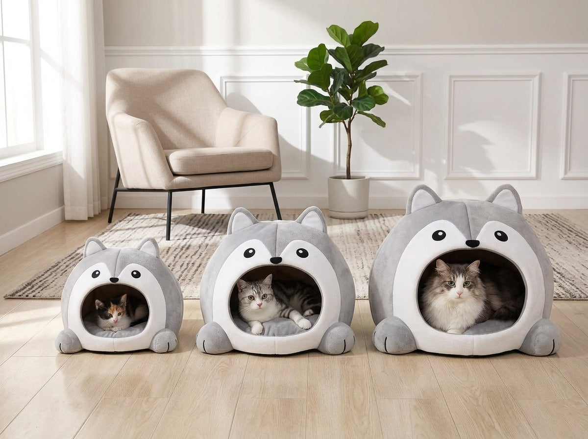 Catvera Raccoon Cave Pet Bed - Perfect Size Selection