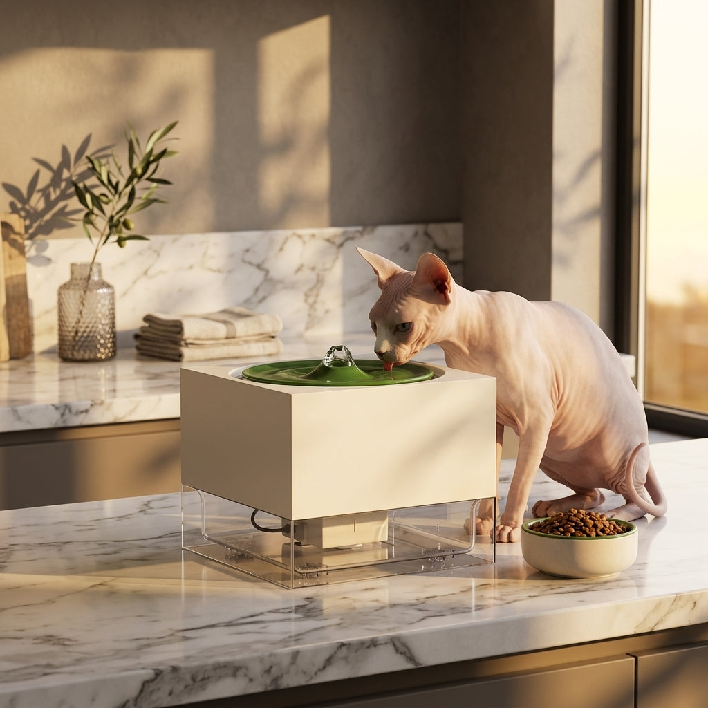 Catvera Record Player Cat Water Fountain - Image 1|||PROMPT|||Original clean product image