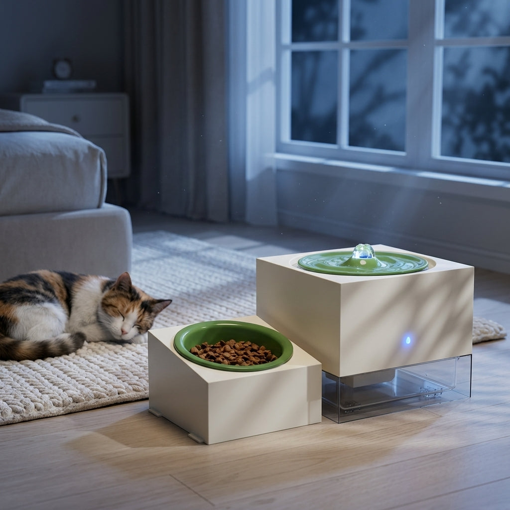 Catvera Record Player Cat Water Fountain - Complete Safety & Convenience Features