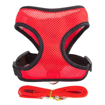 Catvera Reflective Mesh Pet Harness - Image 14|||PROMPT|||Cleaned image. Original analysis: found 1 logo on the harness - a paw print icon with a shield emblem on the chest area of the red mesh harness