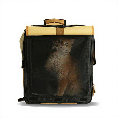 Catvera Roll-Up Foldable Cat Carrier - Image 1|||PROMPT|||Cleaned image. Original analysis: found 1 brand name and logo printed directly on the bag fabric