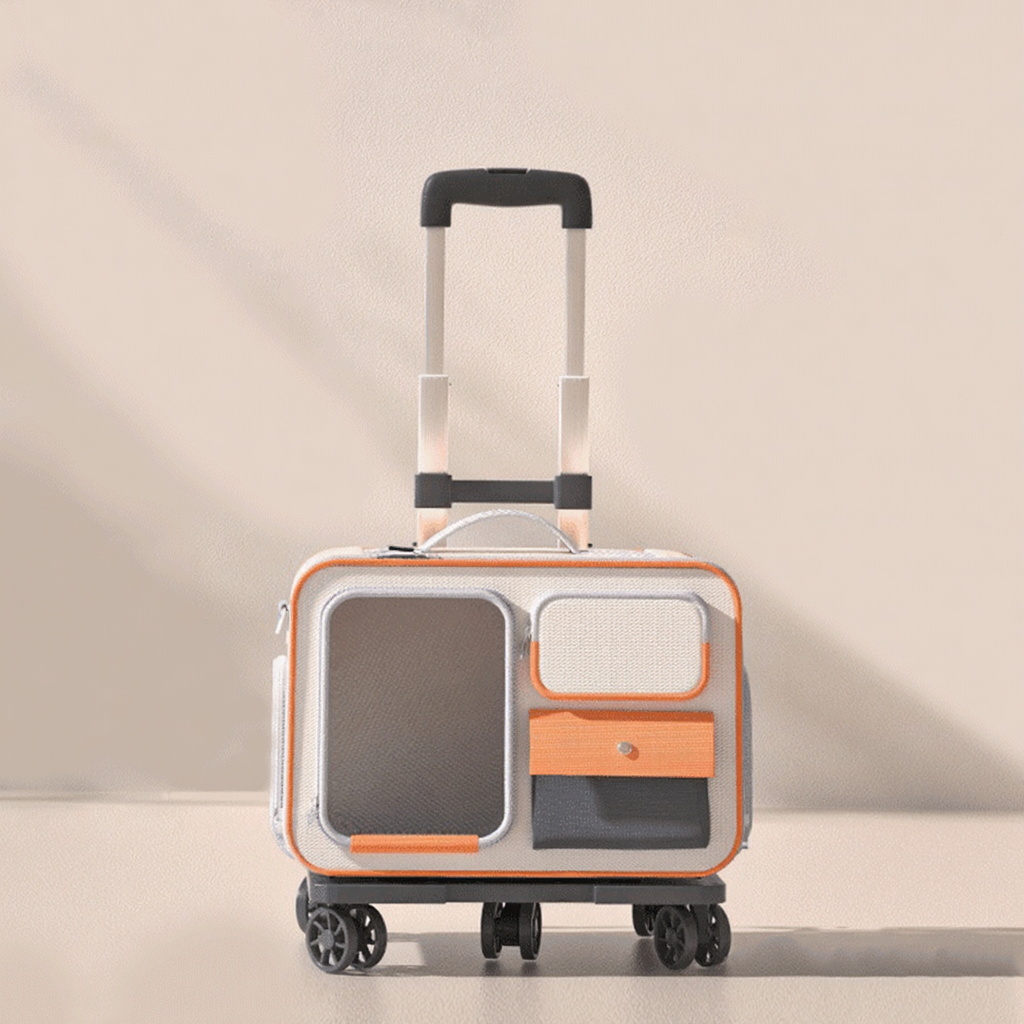 Catvera Rolling Wheeled Cat Carrier - Image 10|||PROMPT|||Original clean product image