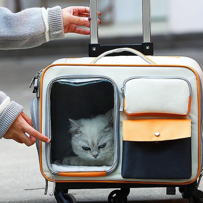 Catvera Rolling Wheeled Cat Carrier - Image 14|||PROMPT|||Original clean product image