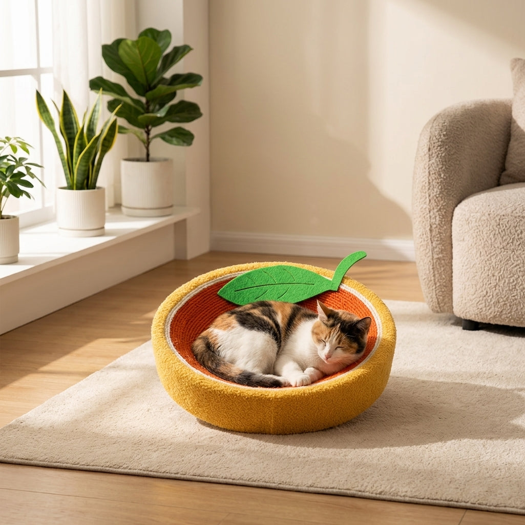 Catvera Round Bowl Cat Scratcher Bed - Cozy Bowl Design Comfort