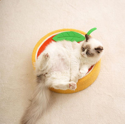 Catvera Round Cat Scratching Bed - Image 3|||PROMPT|||Original clean product image