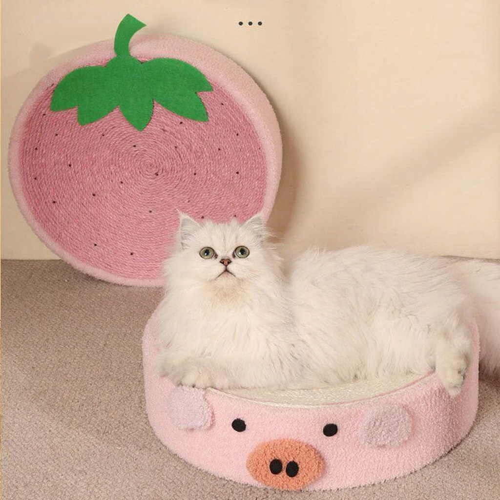 Catvera Round Cat Scratching Bed - Image 7|||PROMPT|||Cleaned image. Original analysis: found 1 watermark text overlay containing brand/meme reference