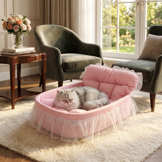 Catvera Ruffle Princess Pet Bed - Main Product Image