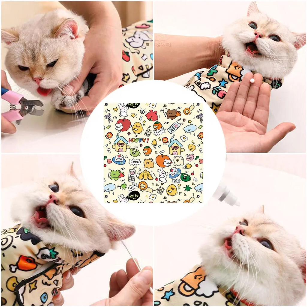 Catvera Self-Adherent Cat Grooming Wrap - Image 5|||PROMPT|||Cleaned image. Original analysis: Found 1 brand name printed on the product fabric itself