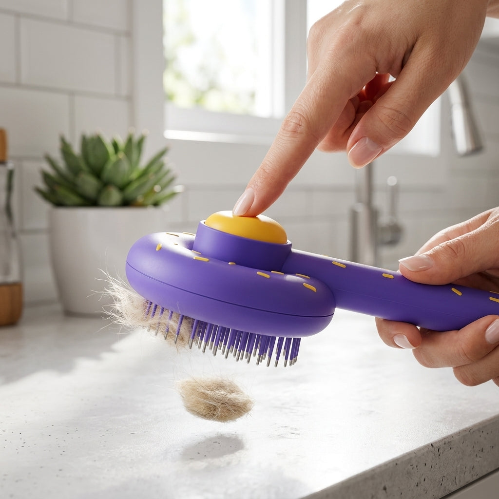 Catvera Self Cleaning Cat Hair Brush - Advanced Self-Cleaning Technology