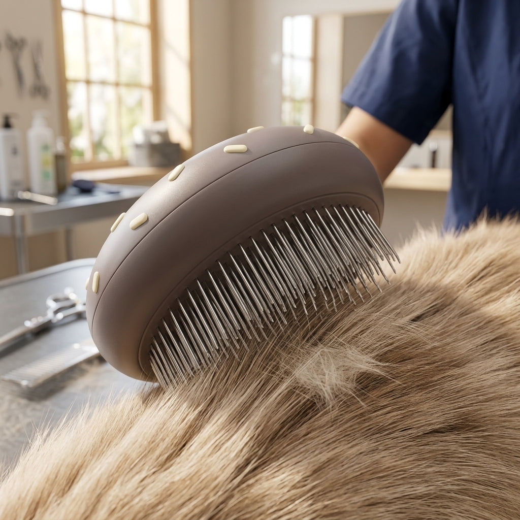 Catvera Self Cleaning Cat Hair Brush - Professional Grade Bristle Design
