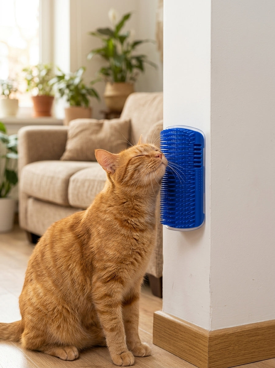 Catvera Self Grooming Corner Brush - Effortless Self-Grooming Experience