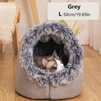 Catvera Self-Warming Cat Cave Bed - Image 8|||PROMPT|||Cleaned image. Original analysis: Found 1 brand name watermark and 1 product information text overlay