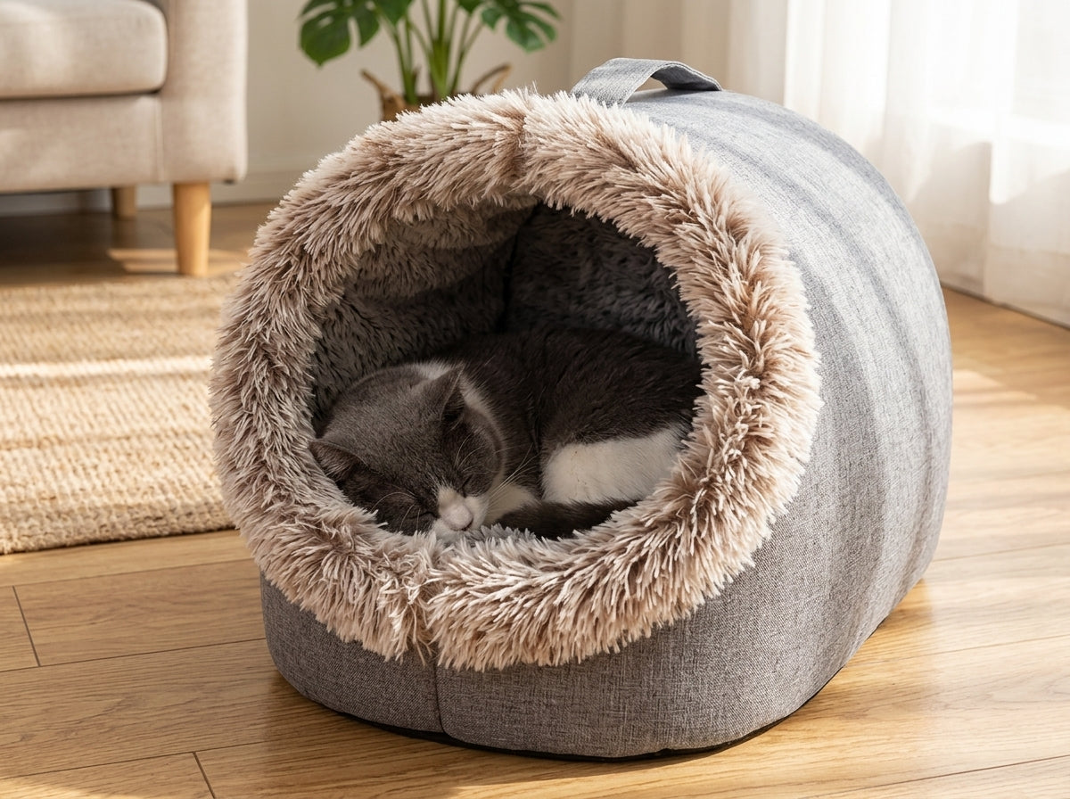 Catvera Self-Warming Cat Cave Bed - Cozy Cave Comfort