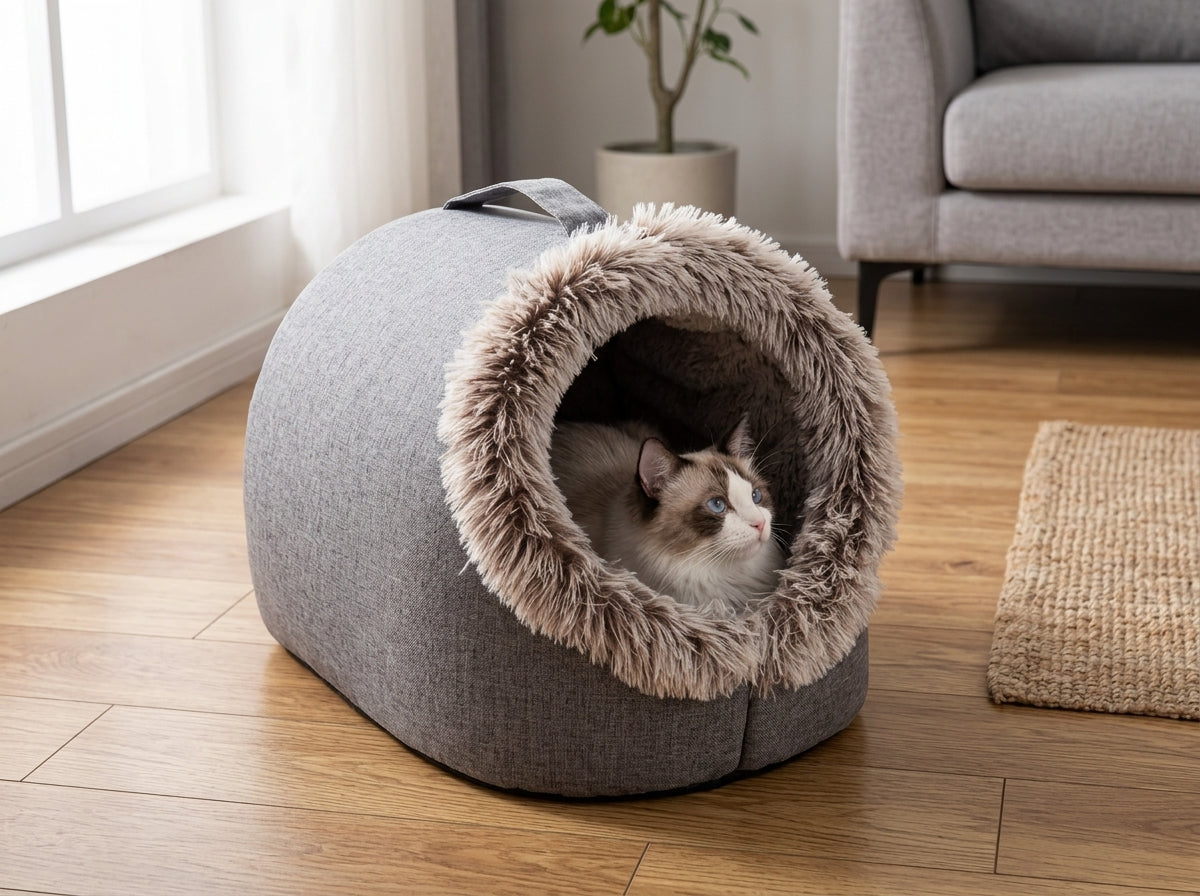 Catvera Self-Warming Cat Cave Bed - Premium Materials