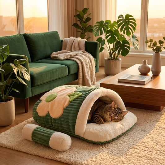Catvera Self-Warming Cave Cat Bed - Image 1|||PROMPT|||Original clean product image