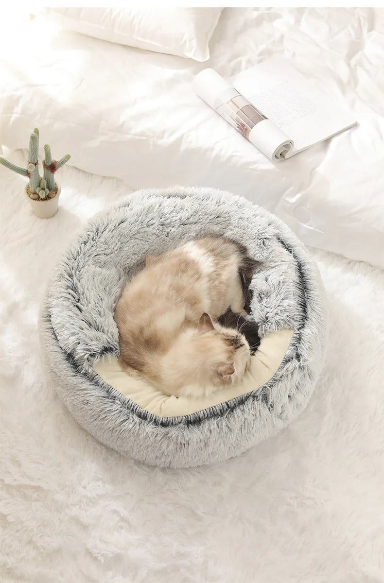 Catvera Semi-Enclosed Pet Bed - Image 3|||PROMPT|||Original clean product image