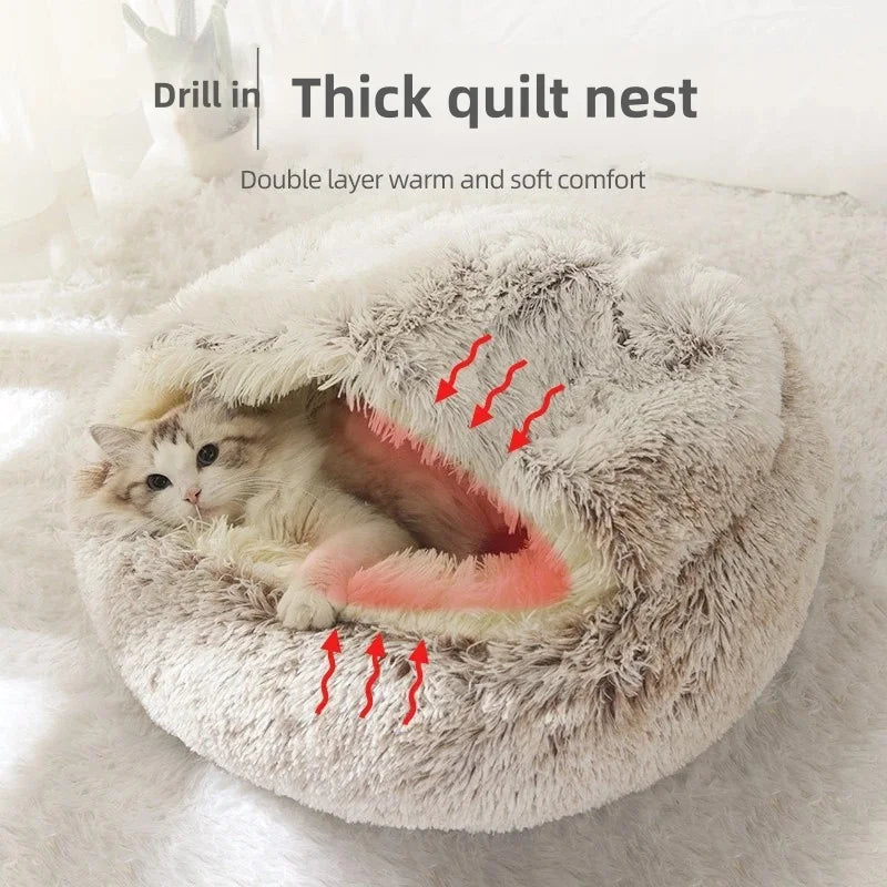 Catvera Semi-Enclosed Pet Bed - Image 5|||PROMPT|||Original clean product image