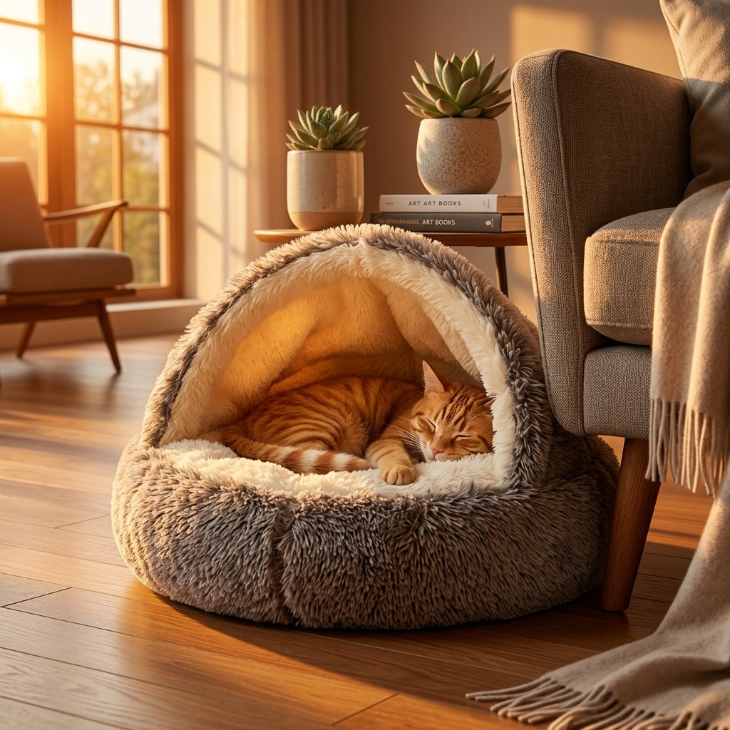 Catvera Semi-Enclosed Pet Bed - Main Product Image