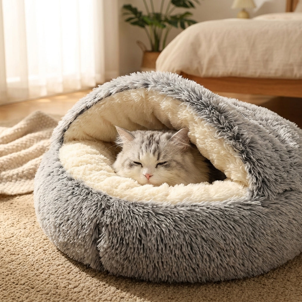Catvera Semi-Enclosed Pet Bed - Ultimate Comfort Technology