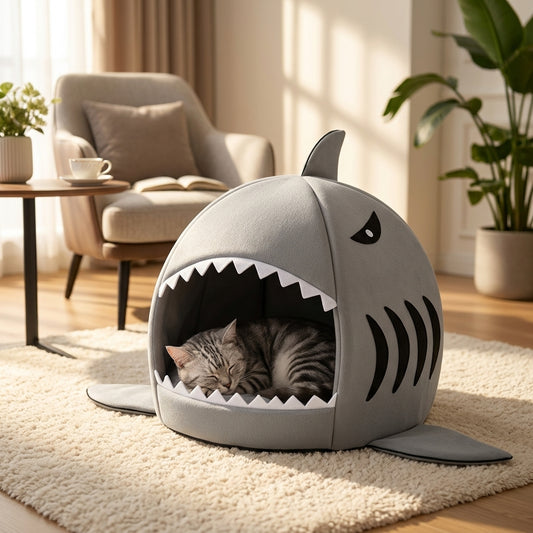 Catvera Shark Cave Cat Bed - Main Product Image