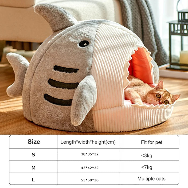 Catvera Shark Cave Pet Bed - Image 6|||PROMPT|||Original clean product image
