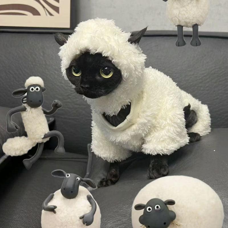 Catvera Sheep Halloween Costume Sphynx - Image 4|||PROMPT|||Original clean product image