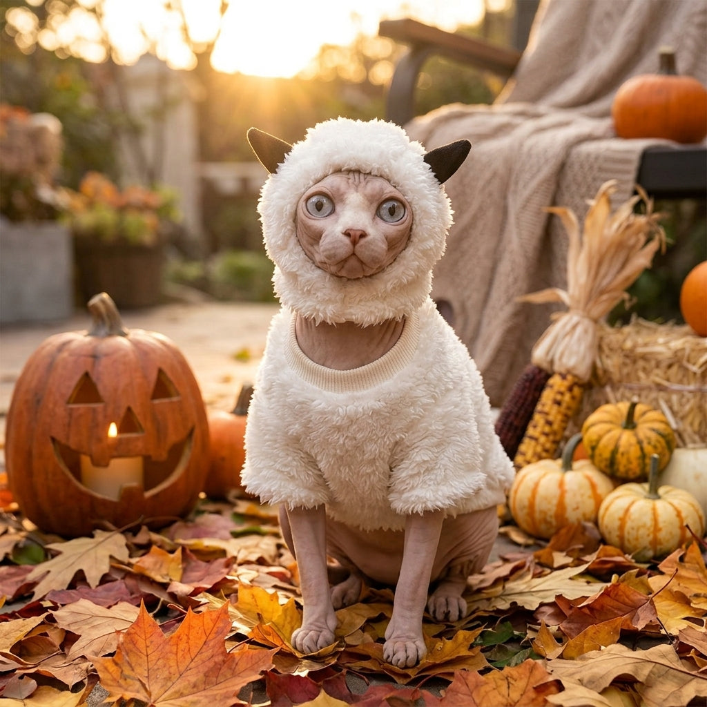 Catvera Sheep Halloween Costume Sphynx - Perfect Halloween Transformation