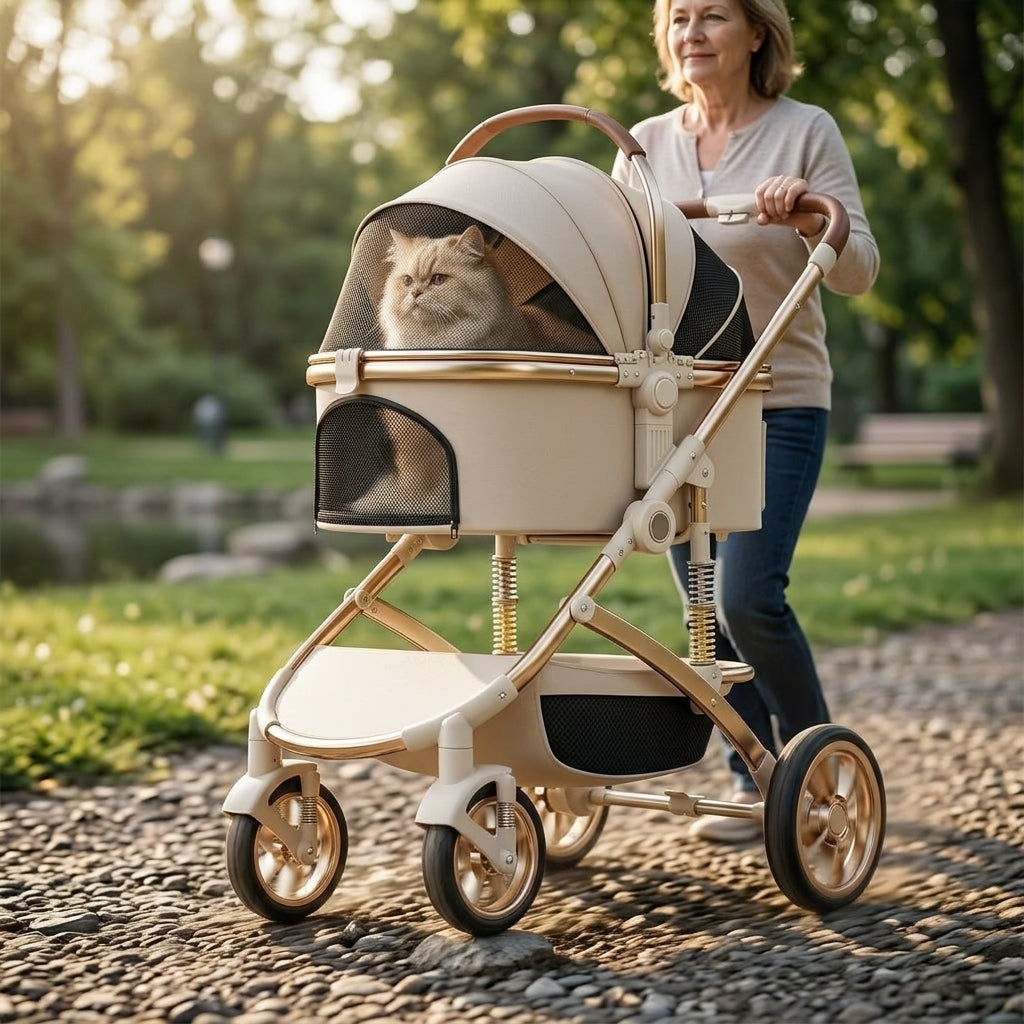 Catvera Shock-Absorbing Cat Stroller Carrier - Section 1