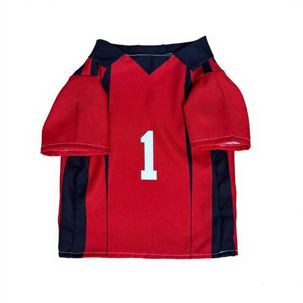 Catvera Shoyo Hinata Volleyball Cosplay Costume - Image 6|||PROMPT|||Cleaned image. Original analysis: Found 2 brand names: 'Mizuno' logo at top center and Chinese characters '音駒' (appears to be a team/brand name) on the jersey front