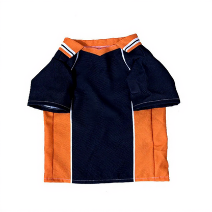 Catvera Shoyo Hinata Volleyball Cosplay Costume - Image 9|||PROMPT|||Cleaned image. Original analysis: Found 2 brand/logo elements: 'ICS' logo with footprint symbol on left chest area, and Japanese characters '烏野' (Karasuno) on right chest area