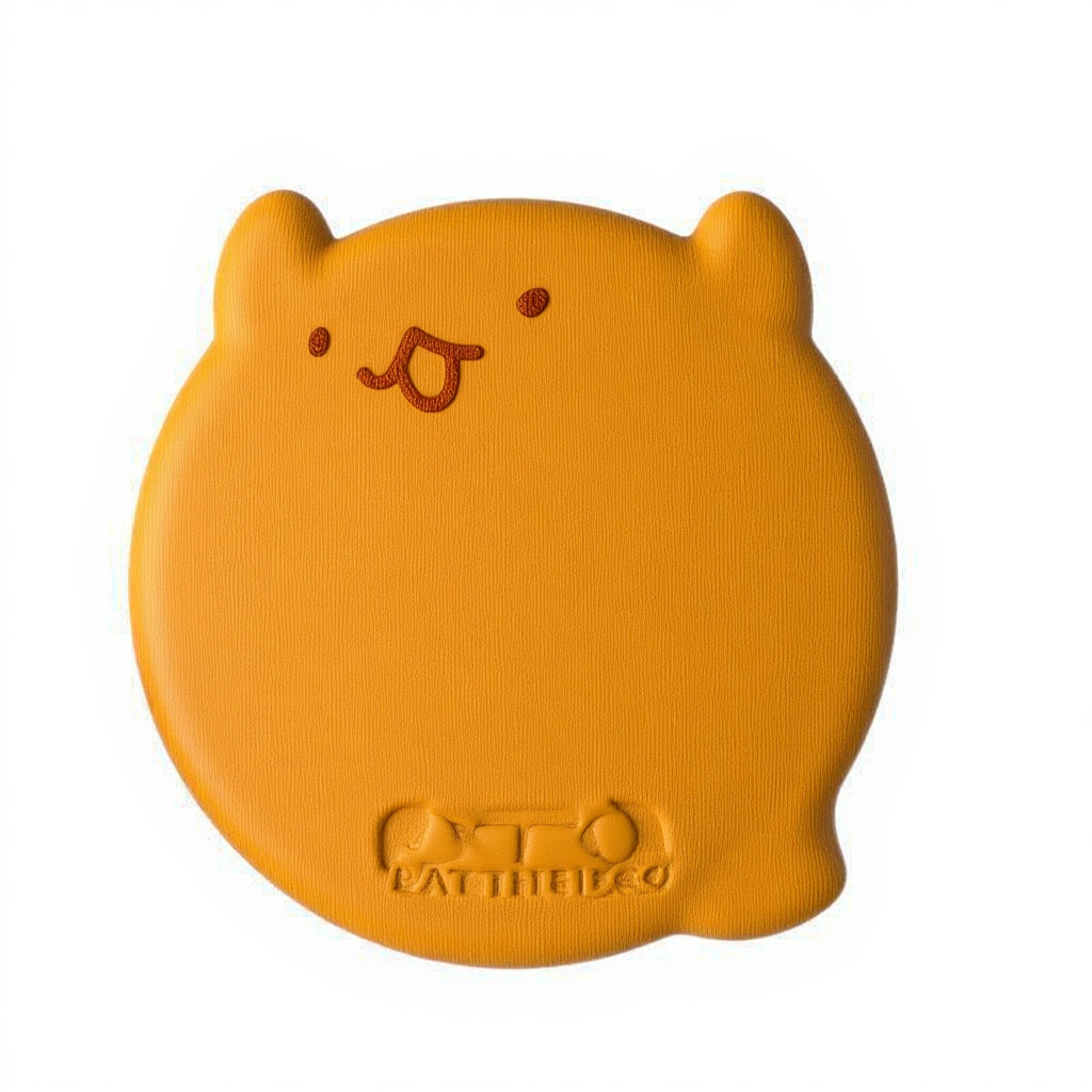Catvera Silicone Pet Food Can Cover - Image 1|||PROMPT|||Cleaned image. Original analysis: Found 2 brand names embossed/printed directly on the product: 'BOO' (large text on front) and 'PATTHEBOO' (smaller text at bottom)