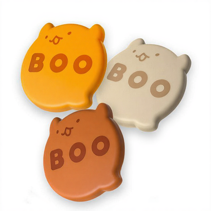 Catvera Silicone Pet Food Can Cover - Image 8|||PROMPT|||Cleaned image. Original analysis: Found 4 brand name instances: 'MEWCATS' text overlay at top, 'PATTHEBOO' printed on each of the three cat-shaped products, and 'Jd ids' text overlay at bottom