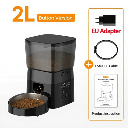 Catvera Smart Automatic Cat Feeder - Image 10|||PROMPT|||Cleaned image. Original analysis: Found 1 brand name on the product itself and 1 brand name in text overlay. The word 'ROJECO' is printed on the feeder device body, and 'ROJECO' appears as a text overlay label.