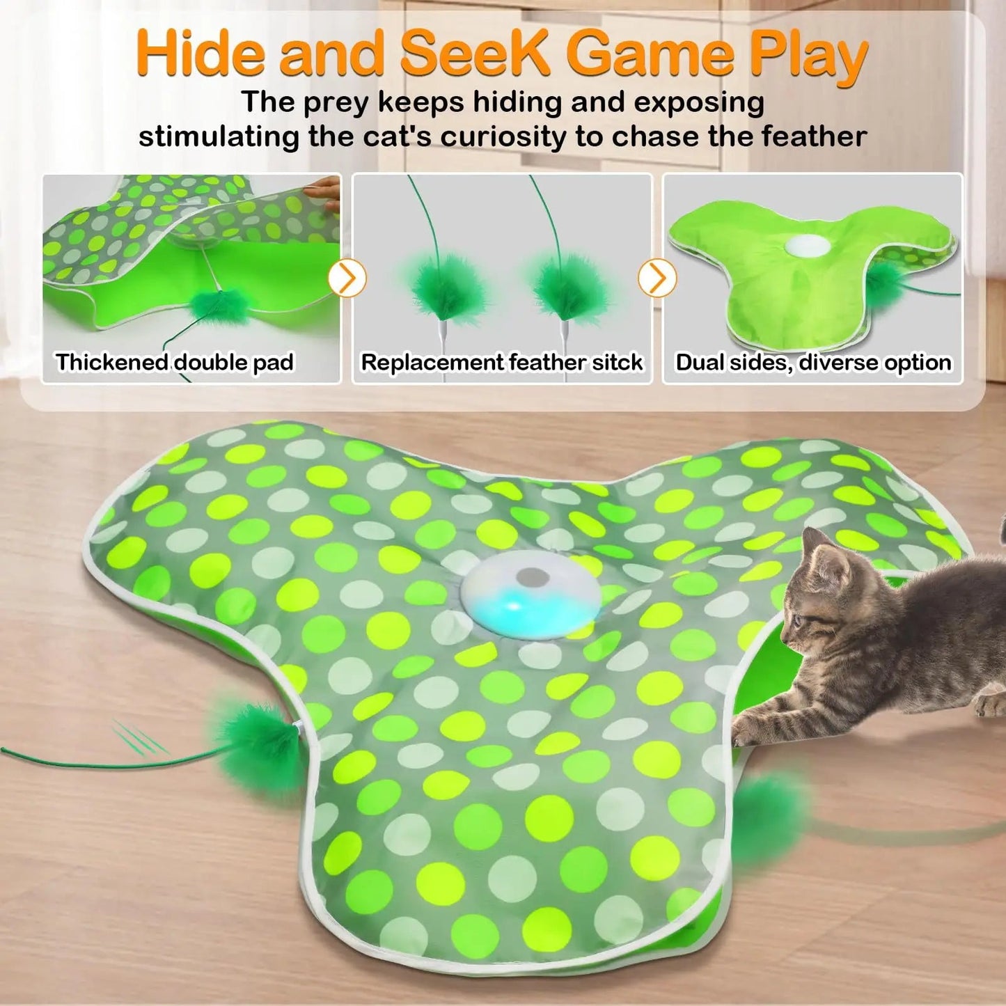 Catvera Smart Hide Seek Cat Toy - Image 5|||PROMPT|||Original clean product image