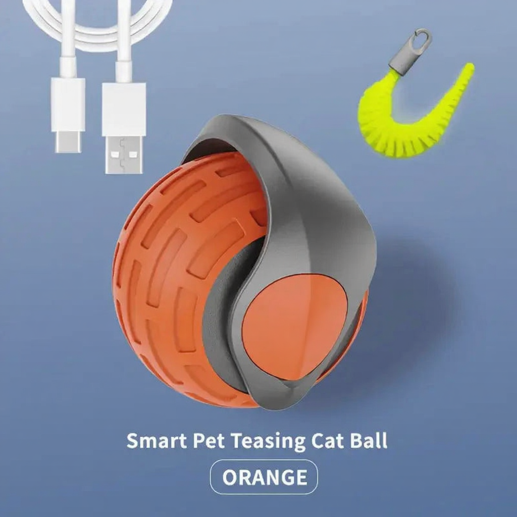 Catvera Smart Interactive Ball Toy - Image 16|||PROMPT|||Cleaned image. Original analysis: Found 1 brand logo on the product itself - a circular logo with the letter 'P' embossed on the orange ear cup of the headphones