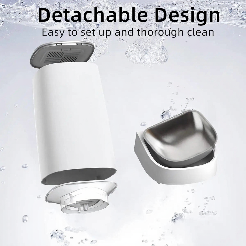 Catvera Smart WiFi Automatic Pet Feeder - Image 5|||PROMPT|||Cleaned image. Original analysis: Found 1 brand name watermark printed on the product body