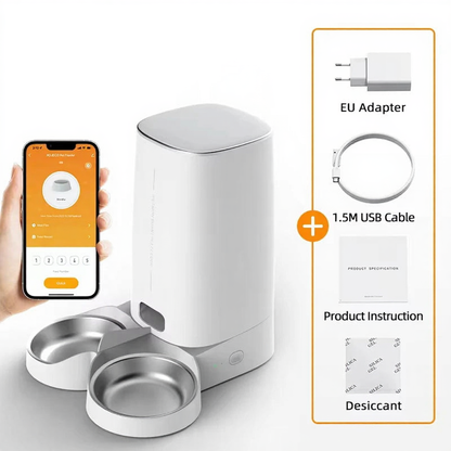 Catvera Smart WiFi Automatic Pet Feeder - Image 7|||PROMPT|||Cleaned image. Original analysis: Found brand name 'Smartby' printed on the automatic pet feeder device itself