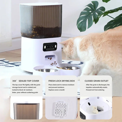 Catvera Smart WiFi Camera Auto Feeder - Image 5|||PROMPT|||Original clean product image