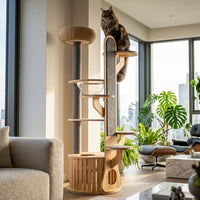 Catvera Solid Wood Cat Climbing Tree - Image 1|||PROMPT|||Original clean product image