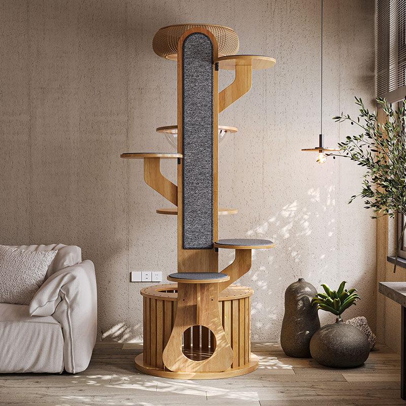 Catvera Solid Wood Cat Climbing Tree - Image 10|||PROMPT|||Original clean product image