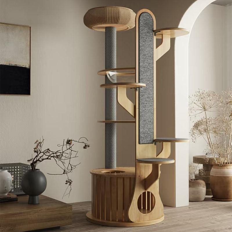 Catvera Solid Wood Cat Climbing Tree - Image 11|||PROMPT|||Original clean product image